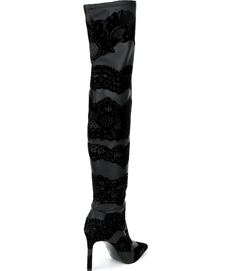 Gianni Bini Sharpe Stretch Lace Stiletto Over the Knee Boots