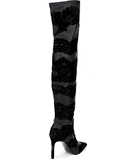 Gianni Bini Sharpe Stretch Lace Stiletto Over the Knee Boots