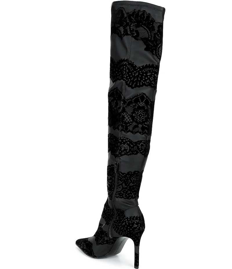 Gianni Bini Sharpe Stretch Lace Stiletto Over the Knee Boots