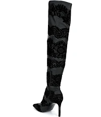 Gianni Bini Sharpe Stretch Lace Stiletto Over the Knee Boots