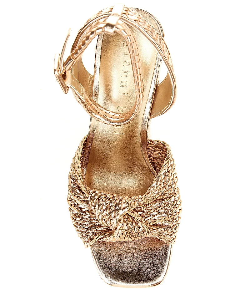 Gianni Bini Shayne Braided Knot Wedge Platform Sandals