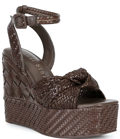 Gianni Bini Shayne Braided Knot Wedge Woven Platform Sandals