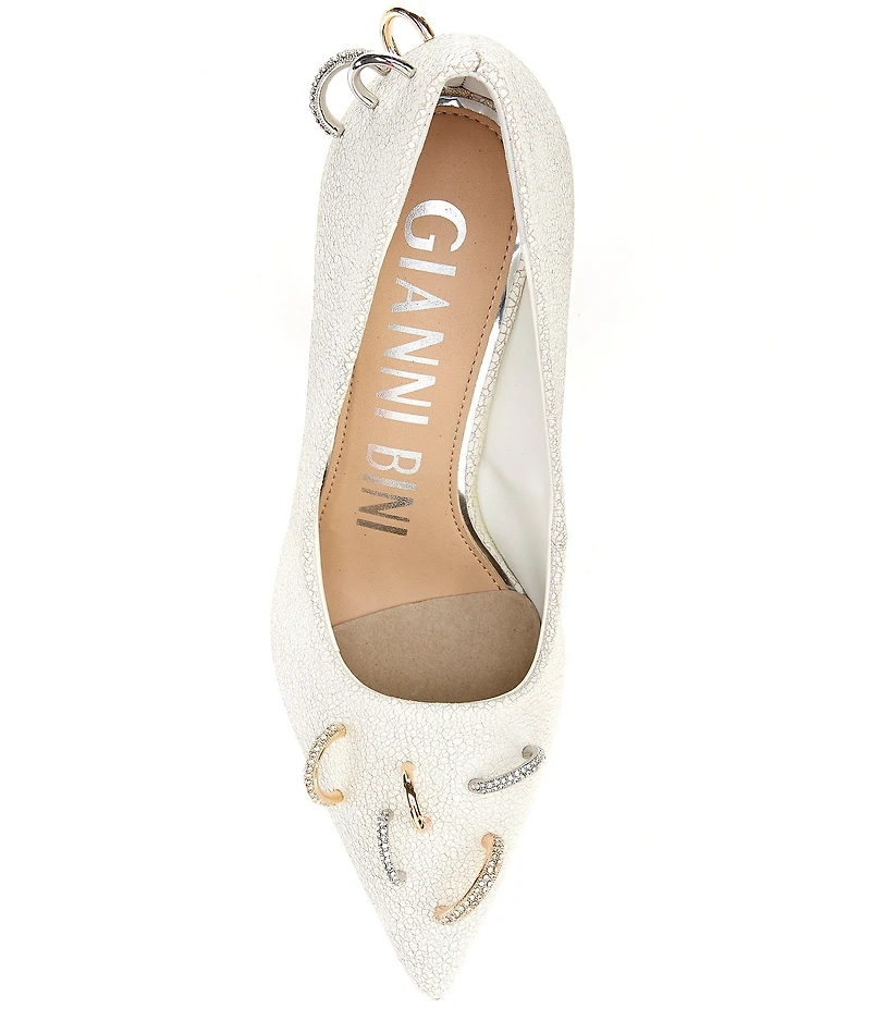 Gianni Bini Shilo Pierced Leather Pointed Toe Pumps