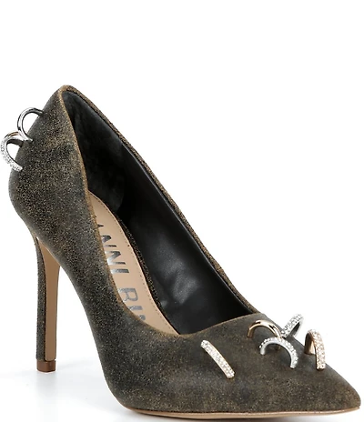 Gianni Bini Shilo Pierced Leather Pointed Toe Pumps