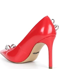 Gianni Bini Shilo Pierced Patent Pointed Toe Pumps