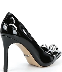 Gianni Bini Shilo Pierced Patent Pointed Toe Pumps