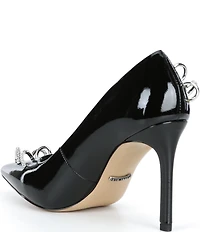 Gianni Bini Shilo Pierced Patent Pointed Toe Pumps