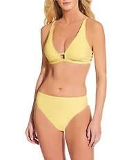 Gianni Bini Solid High Leg High Waisted Swim Bottom