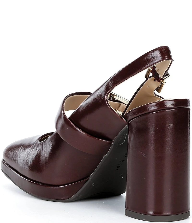 Gianni Bini Sonata Leather Square Toe Mary Jane Platform Pumps