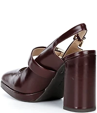 Gianni Bini Sonata Leather Square Toe Mary Jane Platform Pumps