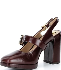 Gianni Bini Sonata Leather Square Toe Mary Jane Platform Pumps