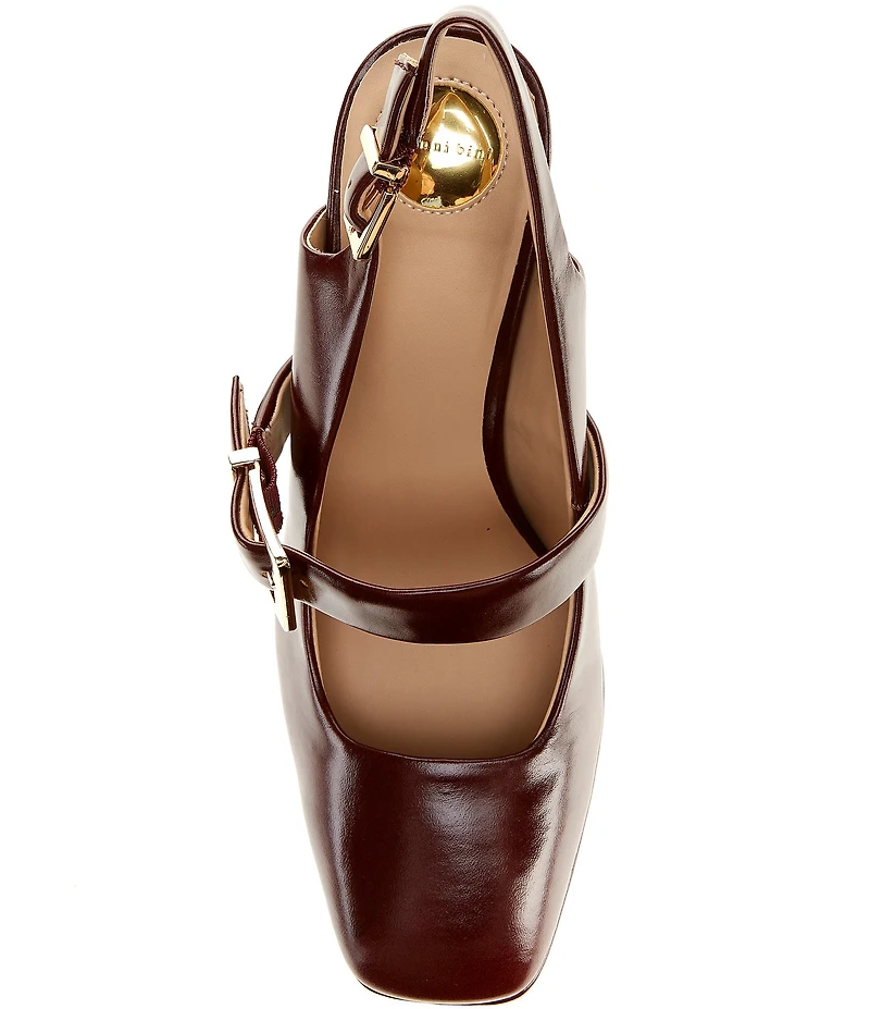 Gianni Bini Sonata Leather Square Toe Mary Jane Platform Pumps