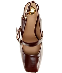 Gianni Bini Sonata Leather Square Toe Mary Jane Platform Pumps