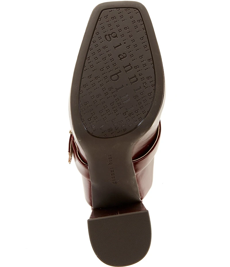 Gianni Bini Sonata Leather Square Toe Mary Jane Platform Pumps