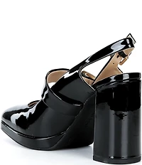 Gianni Bini Sonata Patent Square Toe Mary Jane Platform Pumps