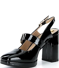 Gianni Bini Sonata Patent Square Toe Mary Jane Platform Pumps