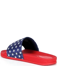 Gianni Bini Starrydaze Mismatched Americana Stars and Stripes Pool Slide Sandals