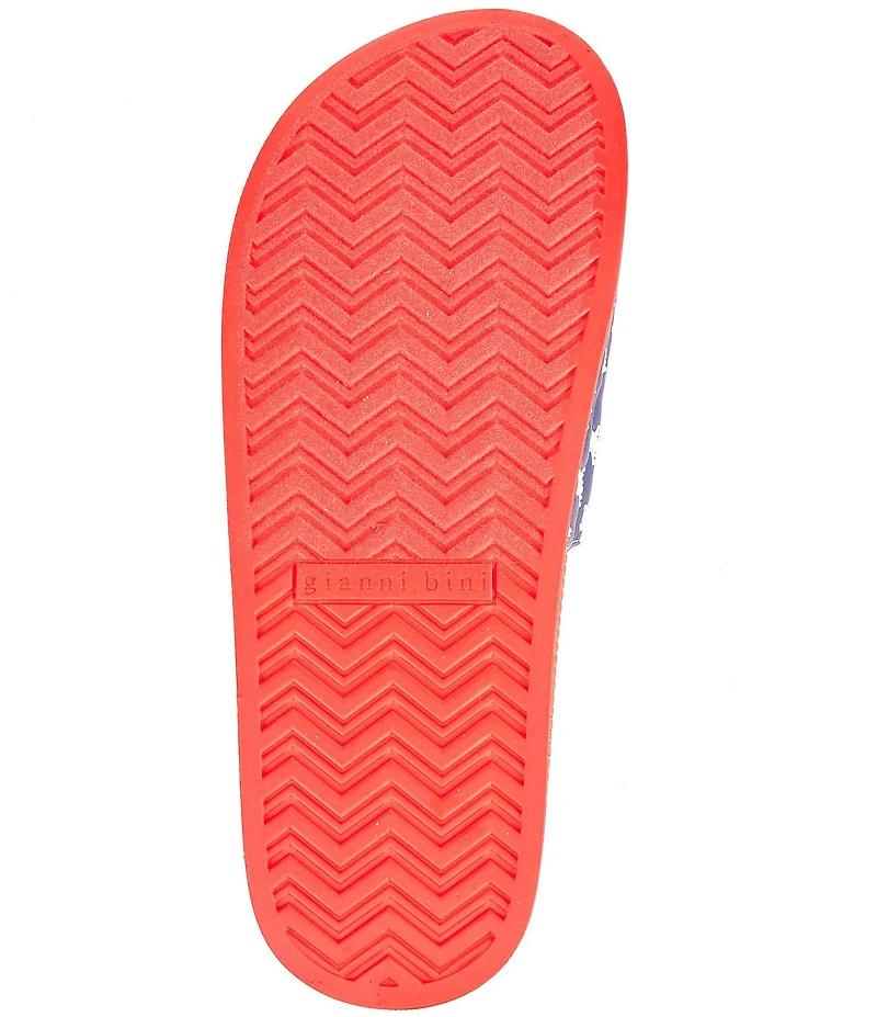 Gianni Bini Starrydaze Mismatched Americana Stars and Stripes Pool Slide Sandals