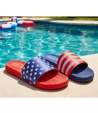 Gianni Bini Starrydaze Mismatched American Flag Stars and Stripes Pool Slide Sandals