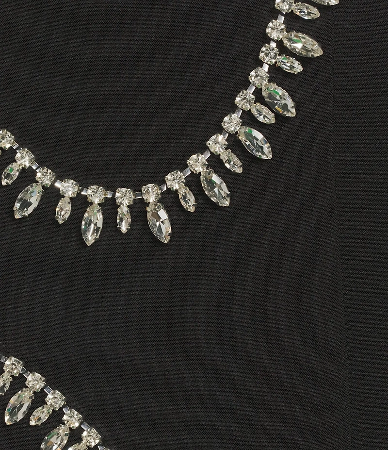 Gianni Bini Stella Crystal Embellished Asymmetric Neck Sleeveless Dress