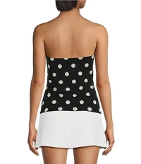 Gianni Bini Strapless Polka Dot Tube Top With Scarf