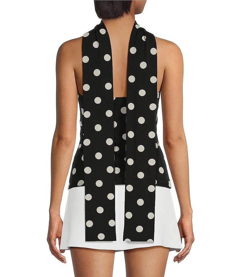 Gianni Bini Strapless Polka Dot Tube Top With Scarf