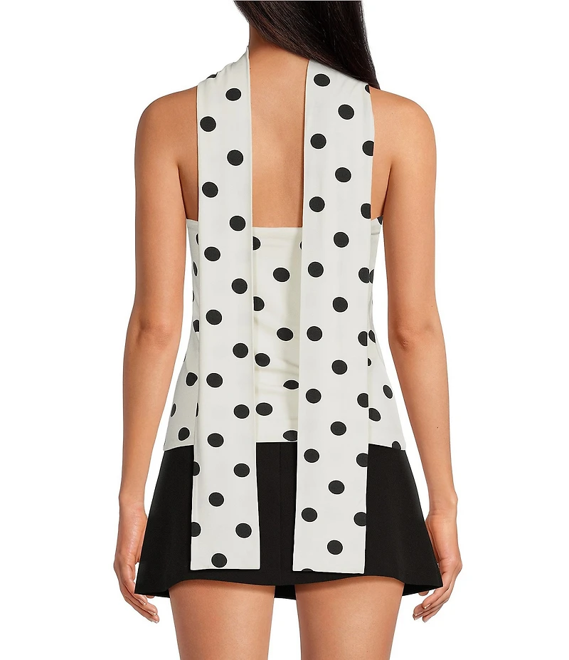 Gianni Bini Strapless Polka Dot Tube Top With Scarf