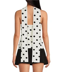 Gianni Bini Strapless Polka Dot Tube Top With Scarf