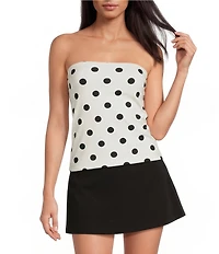Gianni Bini Strapless Polka Dot Tube Top With Scarf