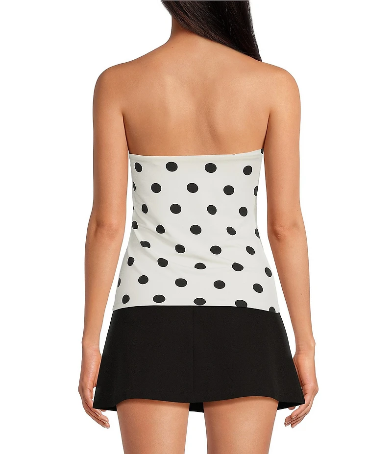Gianni Bini Strapless Polka Dot Tube Top With Scarf