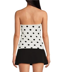 Gianni Bini Strapless Polka Dot Tube Top With Scarf