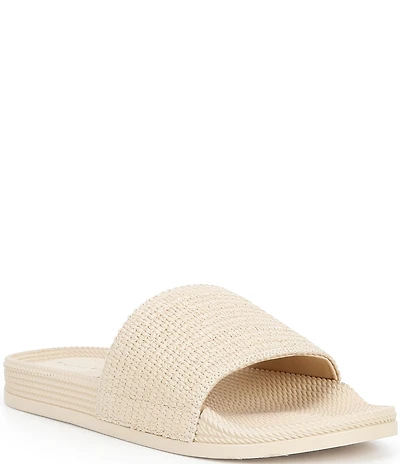 Gianni Bini Summadaze Raffia Banded Pool Slide Sandals
