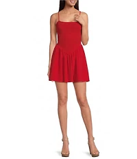 Gianni Bini Susan Square Neck Sleeveless Mini Dress