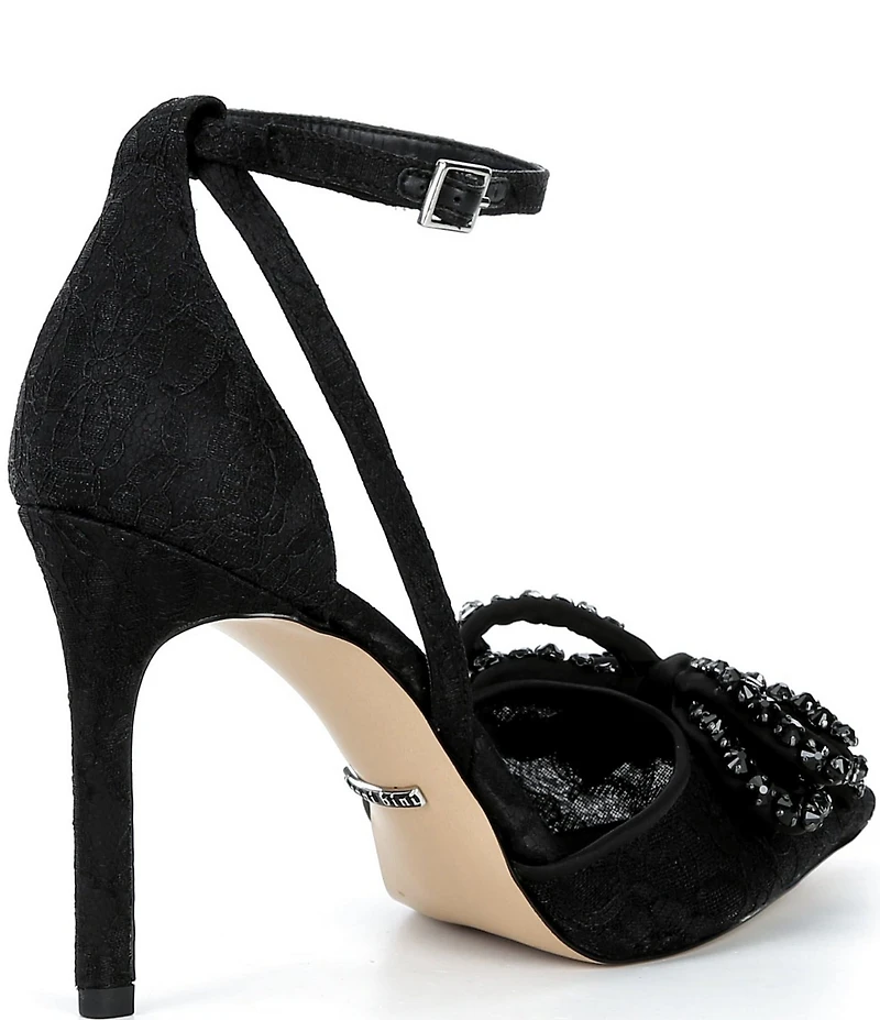 Gianni Bini Sweeney Lace Rhinestone Bow Dress Pumps