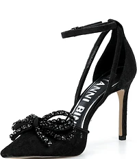 Gianni Bini Sweeney Lace Rhinestone Bow Dress Pumps