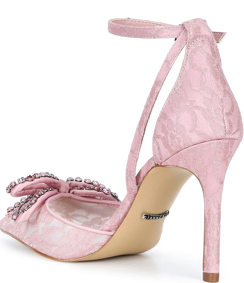 Gianni Bini Sweeney Lace Rhinestone Bow Dress Pumps