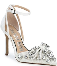 Gianni Bini Sweeney Lace Rhinestone Jewel Bow Dress Pumps