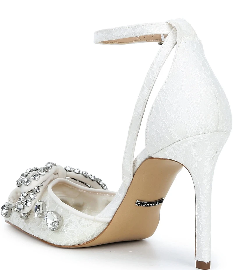 Gianni Bini Sweeney Lace Rhinestone Jewel Bow Dress Pumps
