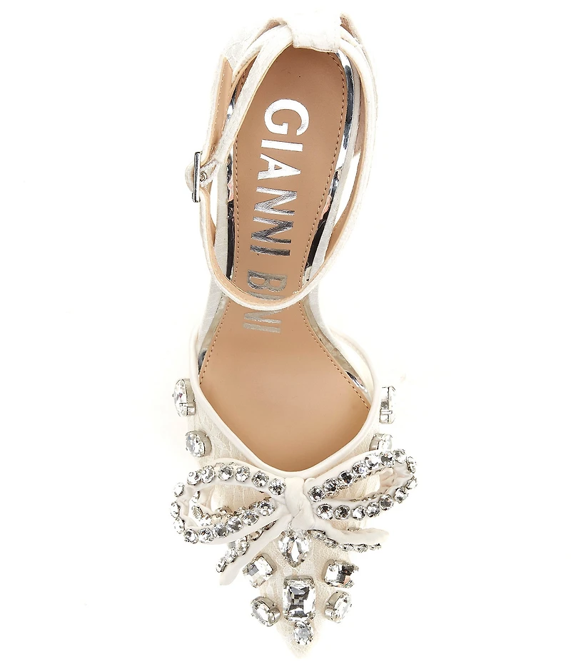 Gianni Bini Sweeney Lace Rhinestone Jewel Bow Dress Pumps