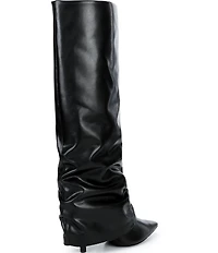 Gianni Bini Tara Leather Slouch Pant Leg Pointed Toe Stiletto Tall Boots
