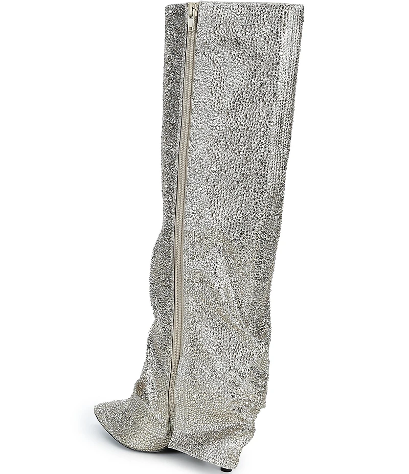 Gianni Bini Tassos Rhinestone Embellished Slouch Tall Stiletto Boots