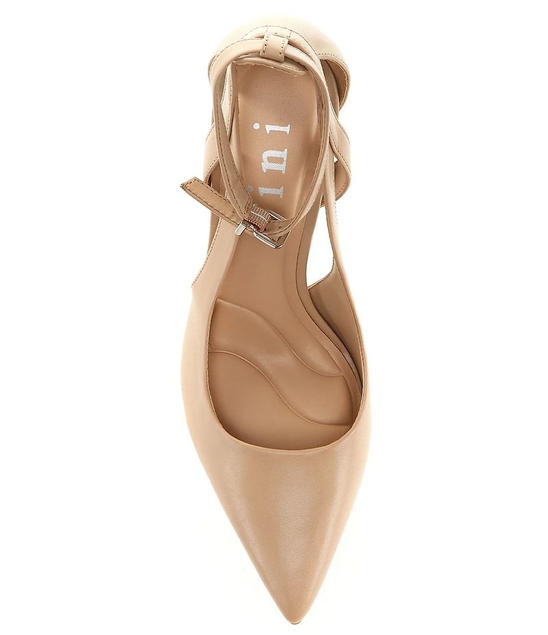 Gianni Bini Teagan Leather Cut-Out Ankle Strap Dress Pumps
