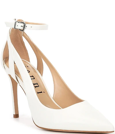 Gianni Bini Teagan Leather Cut-Out Ankle Strap Dress Pumps
