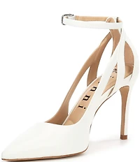 Gianni Bini Teagan Leather Cut-Out Ankle Strap Dress Pumps