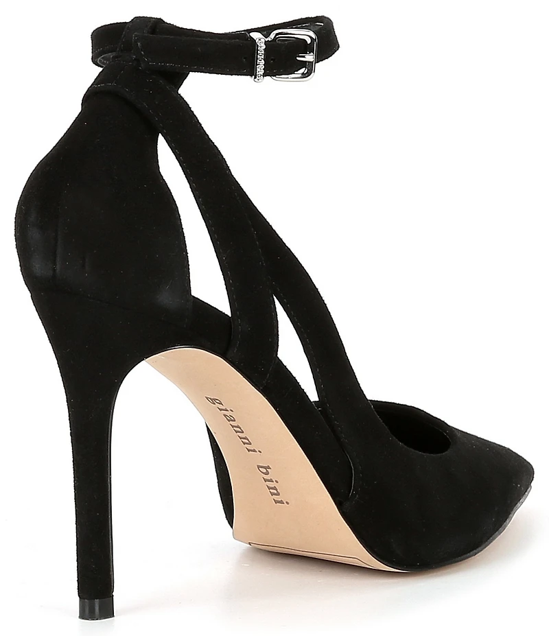 Gianni Bini Teagan Suede Cut-Out Ankle Strap Dress Pumps