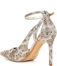 Gianni Bini Teagan Two Leopard Rhinestone Cut-Out Ankle Strap Pumps