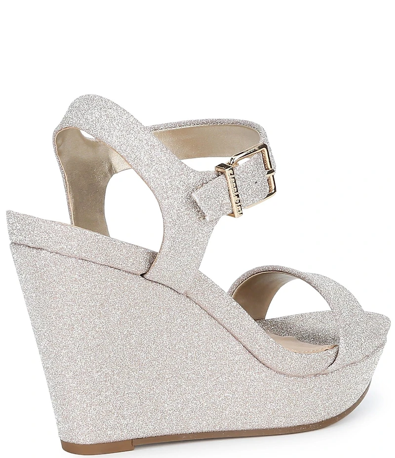 Gianni Bini Telmma Glitter Platform Wedge Sandals