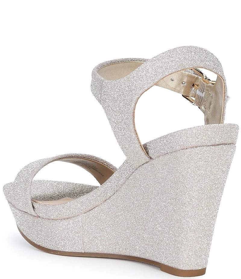 Gianni Bini Telmma Glitter Platform Wedge Sandals