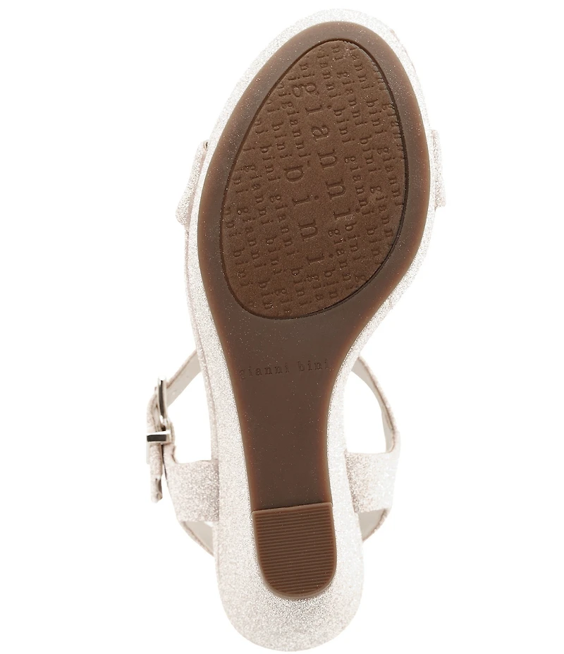 Gianni Bini Telmma Glitter Platform Wedge Sandals