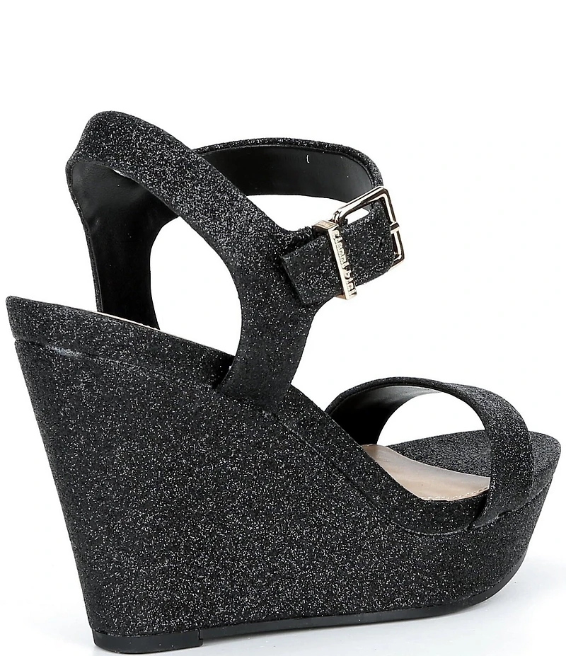 Gianni Bini Telmma Glitter Platform Wedge Sandals
